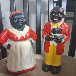 2)Cast Iron Black Americana Banks